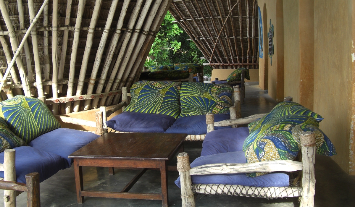 Petit salon dans les bungalows, Chumbe, Zanzibar