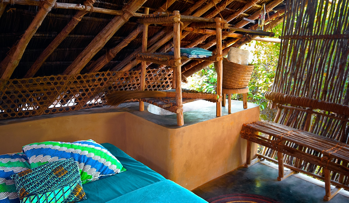 Futon confortable et ambiance Robinson à Chumbe, Zanzibar