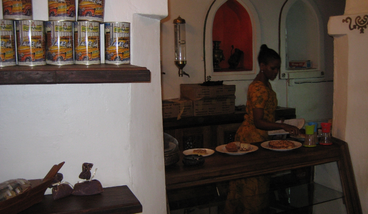 Vente de café à la boutique du Coffee House à Zanzibar
