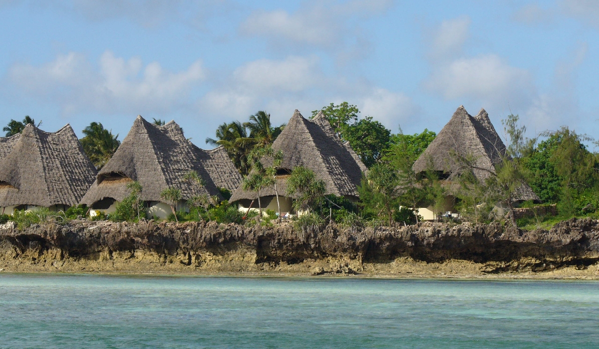 Unguja Lodge vu depuis l'océan à Kizimkazi, Zanzibar