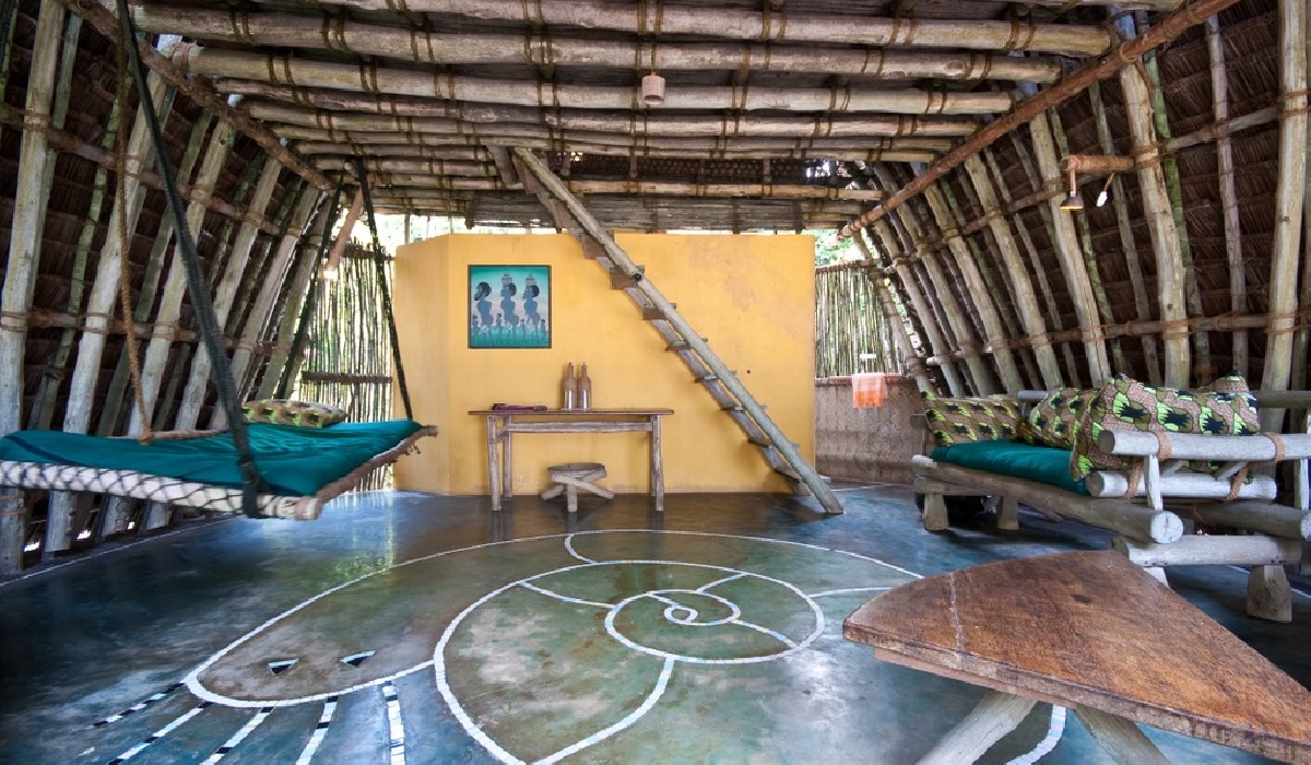 Pièce à vivre des bungalows à Chumbe, Zanzibar