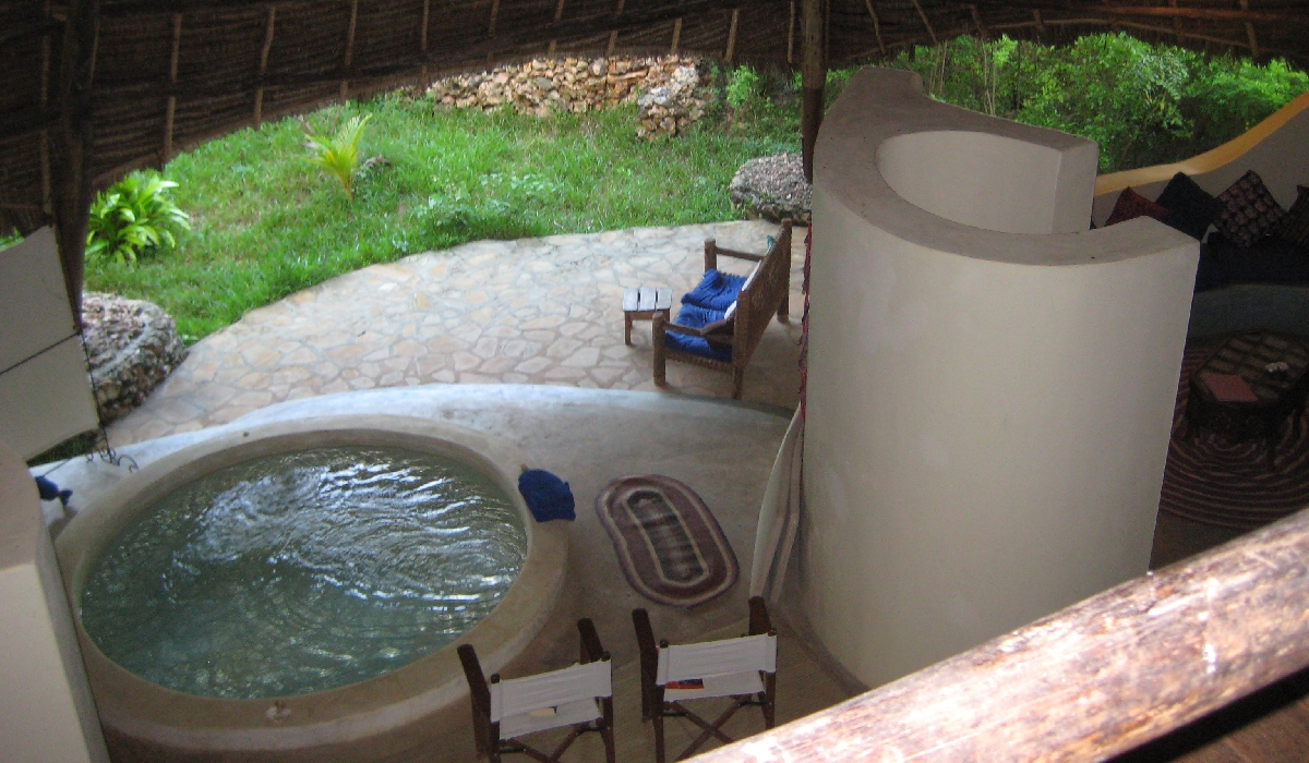 Plunge pool privative d'une villa au Unguja Lodge