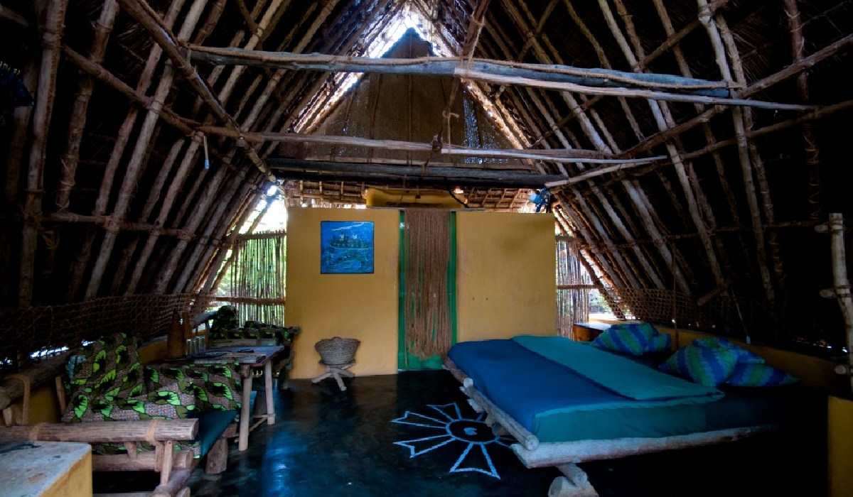 Chambre à l'étage des bungalows à Chumbe, Zanzibar