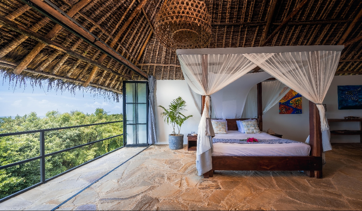 Chambre d'une villa seaview au Manta Resort, Pemba, Zanzibar